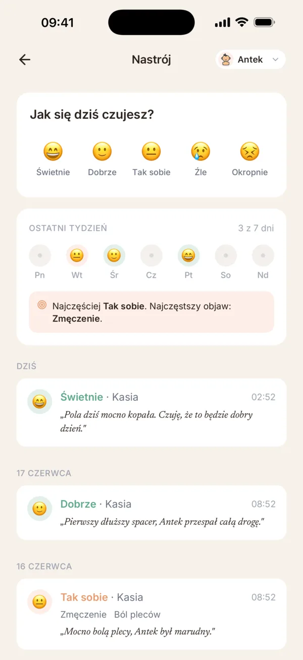 Nastrój i objawy